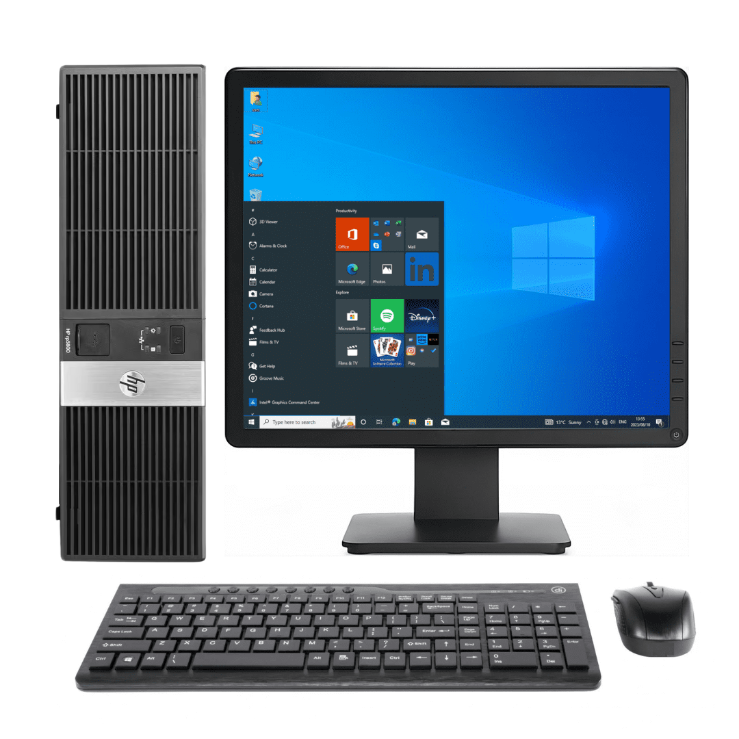 HP RP5810 Pentium G3420 4th Gen 3.2GHz4GB DDr3-500GB Sata-17″ Square Flat Screen-Win 10 Pro-KB+MSE-ComboRefurbished